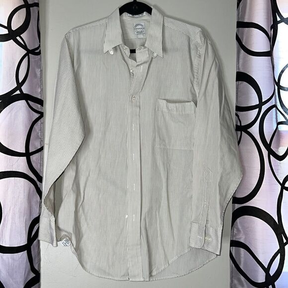 Hennessey striped long sleeve button down shirt size 15.5, 32/33. - Picture 1 of 13